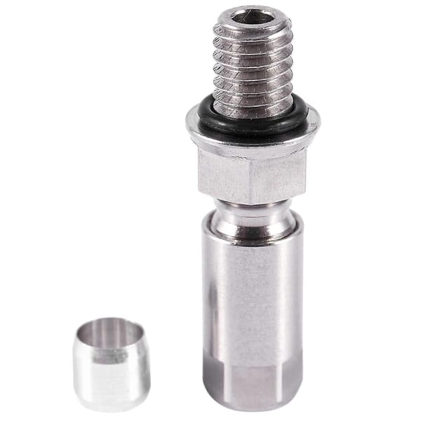 Hydraulisk skivebremseslangefitting, olivenindsats, rustfrit stål og aluminiumslegering, 5 mm OD, 2-pak, kompatibel med AVID E5 E7 E9 ER XX X0