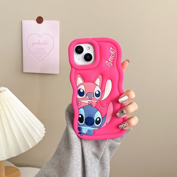 Stitch silikonikuori - iPhone ruusunpunainen iPhone 11 iPhone 11 iPhone 11 Rose Red