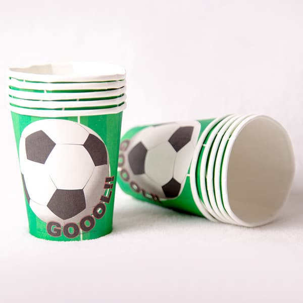 Fotballtema bursdagsfest servise, papirtallerkener -FA-