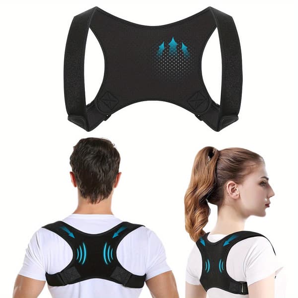 Unisex Posture Corrector Back Brace with Adjustable Positioning - Lower/Upper Back Support, Improved Posture Black (1pc, Unisex)