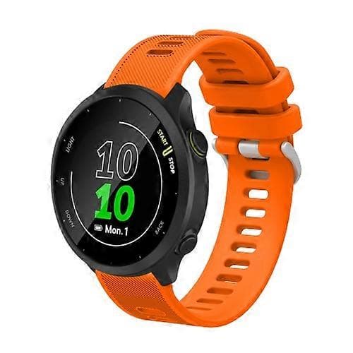 För Garmin Forerunner 245 Music 20mm Silikoni Twill Kellon Ranneke Orange