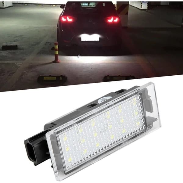 Sæt med 2 LED-nummerpladelys til Twingo/Clio/Megane/Laguna biler