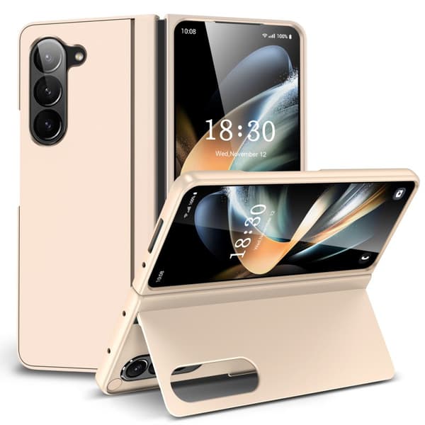 Compatible with Z Fold5, suitable for Samsung foldable screen phone case, invisible magnetic stand, anti-drop protective shell in pink