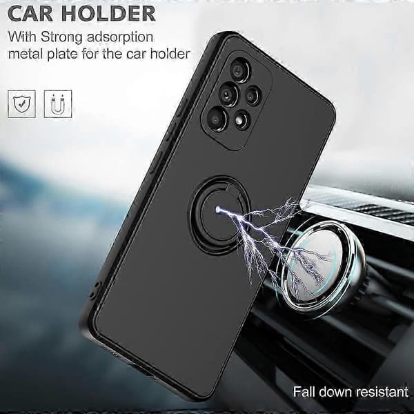 Ring Kickstand TPU Case for Samsung Galaxy A33 5G, Drop-proof Rubberized Protective Cover