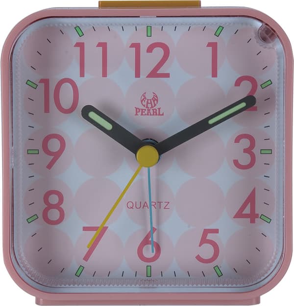 Silent Analog Alarm Clock Bedside Clock Square Table Clock Quartz Clock Alarm Clock with Snooze and Luminous