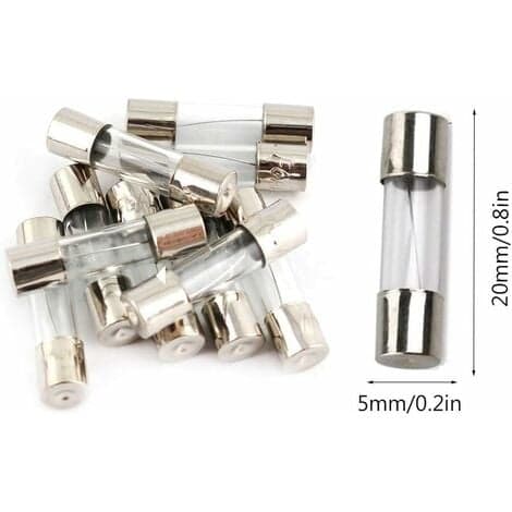 100-pack glassäkringar, 5x20mm, förpackade i ask, säkringströmområde 0.2A-20A.