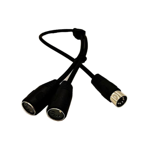 DIN 5-bens han til hun Y-splitterkabel, MIDI Sync Breakout-adapter, 1 til 2 lydforlængerkabel til keyboard-synthesizer, 50 cm