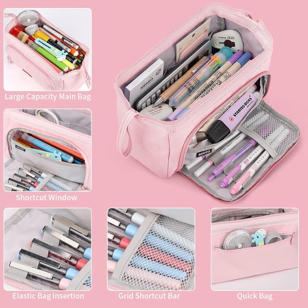 Pencil Case for School, Large Capacity, with Handle, Pencils