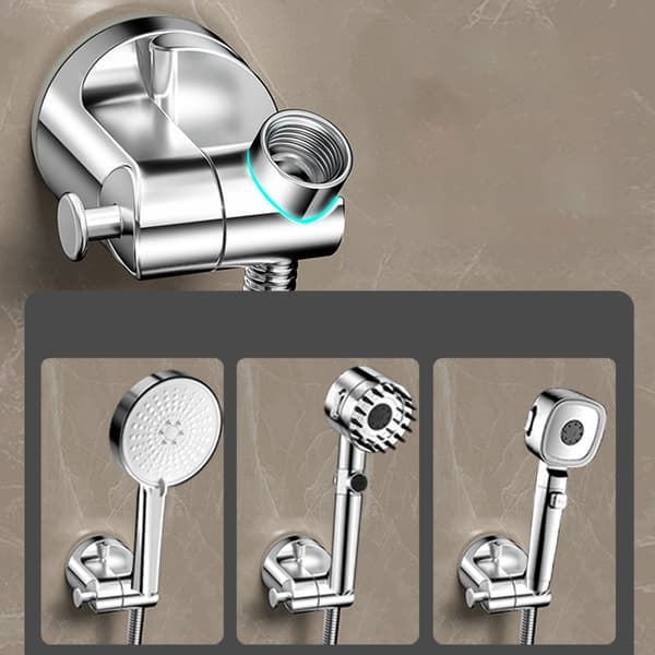 Justerbar dusjhodeholder med sugekopp - Sølvfinish