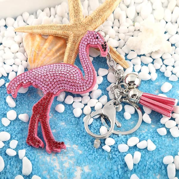 Flamingo-avaimenperä laukku riipus avaimenperä tupsulla