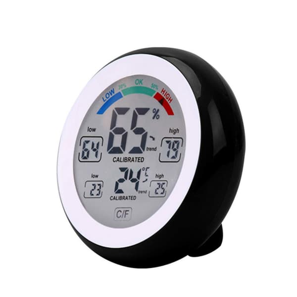 Meichoon Indoor Outdoor Thermometer Hygrometer, Wireless Electronic Temperature Humidity Meter, Round Touch Screen