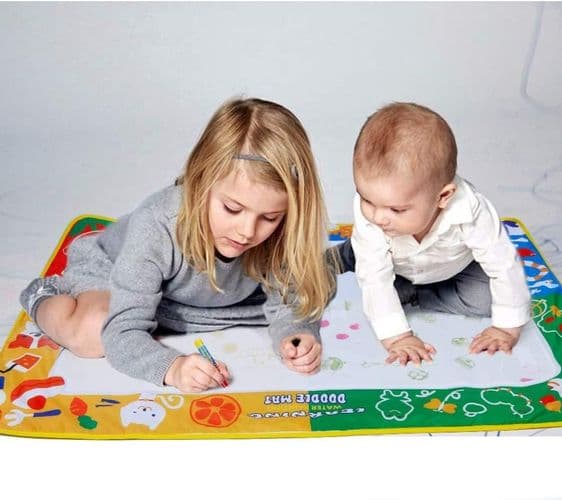 Vann tegnematte, tegneteppe, malelerret 70 x 100 cm med 3 penner
