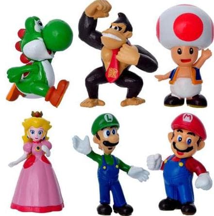 6-pakning Super Mario Figurer julegaver