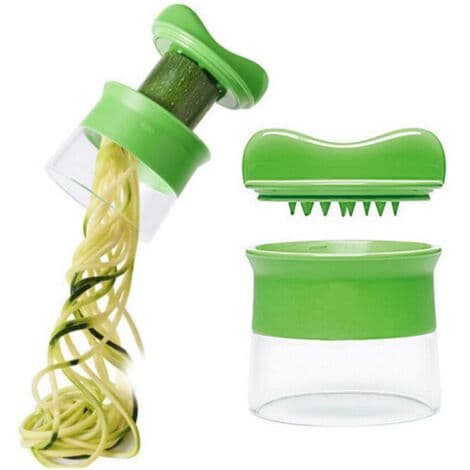 Spiralizer grønnsakskutter 1-blad manuell - Manuell grønnsakskutter for grønnsaksspaghetti - Grønn