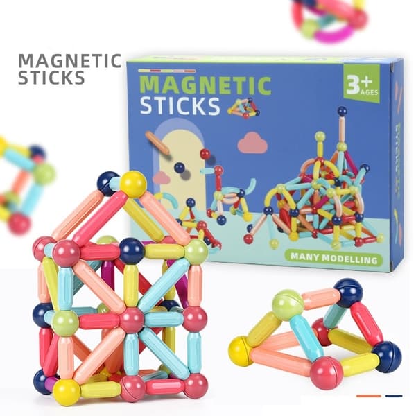 Magnetic Building Blocks - 58 Pieces for Creative Building - Magnets