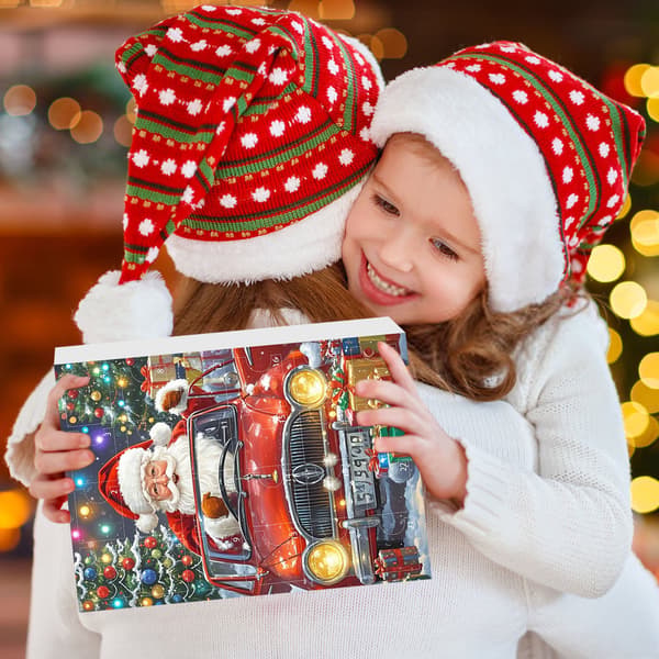 Julkalender Blind Box, 24-dagars nedräkning överraskningsjulklapp, akrylfordonshänge