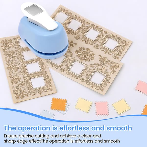 Stamp-shaped punch: 2.9 × 2.4 cm Creative design punch – Stamp shape, Square pattern – Portable for cardboard, scrapbook, envelopes and greeting cards (B