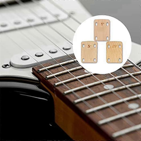 9 st solida gitarrhalsbrickor i lönnträ, 0,25, 0,5 och 1 grad, skydd och restaurering för bas eller gitarr