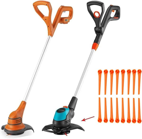 100-pakning plastblader kompatible med Gardena 9823 9825 9820 9821 gresstrimmerblader 70mm
