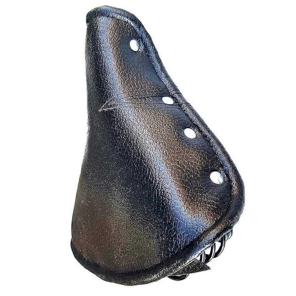 Vintage Faux Leather Bicycle Saddle Rivet Spring Black [DB]