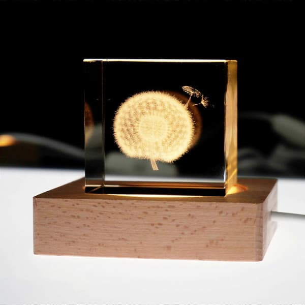 LED Display Base Krystalglas Lysbase Stativ Træ LED Display Stativ til Kunst