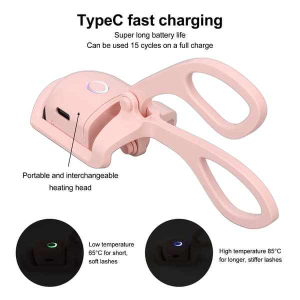 Electric Eyelash Curler, Rechargeable, Heated Eyelash Curler, Long-lasting, 2 Temperature Modes, Eyelash Tool
