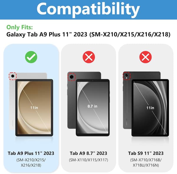 2-pack Samsung Galaxy Tab A11 Plus / Tab A9 Plus Tempered Glass Screen Protector