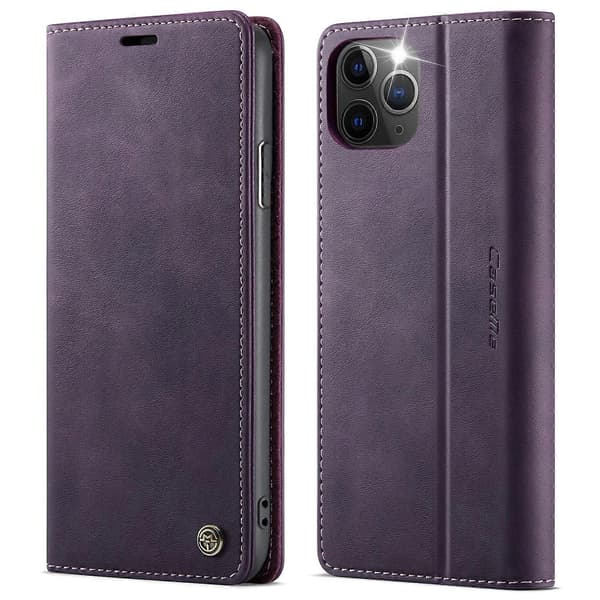 Compatible with iPhone 11 Pro Case CASEME 033 Series RFID Wallet Stand Calf Texture Leather Phone Case