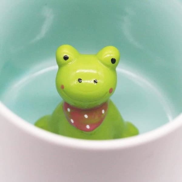 Tekopp, 400 ml keramisk mugg, 3D-grodaformade kaffemuggar, födelsedags-, julklappar till barn, vänner