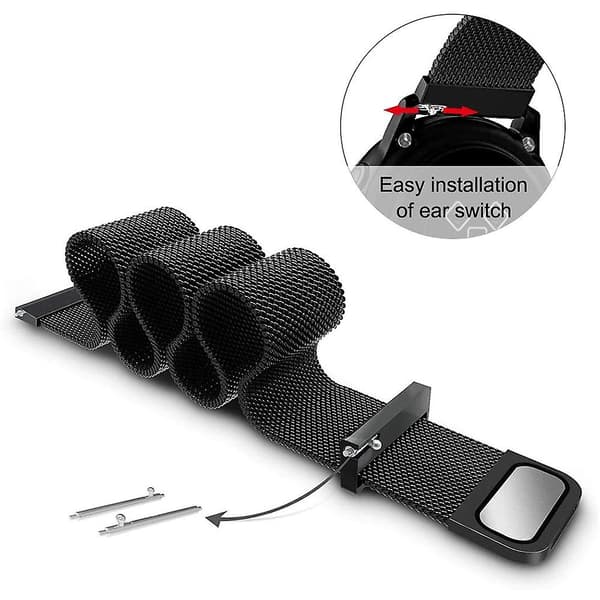Til Garmin Forerunner 245 Music/Forerunner 645 Music Stærk Magnet Mesh Rem Urrem (20mm) Sort