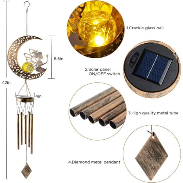 Solar jern hul lampe utendørs projeksjon måneblå