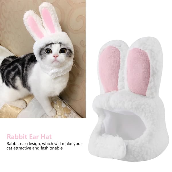 Professional Rabbit Ear Hat Cute Pet Costume Cosplay Cat Cap Accessory