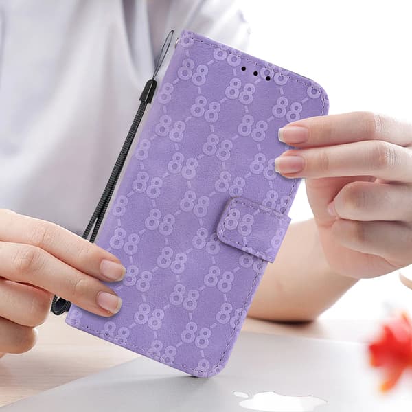 Double 8-format relief bracket card holder wallet case suitable for iPhone 7/iPhone 8/SE (2020), made of PU leather material