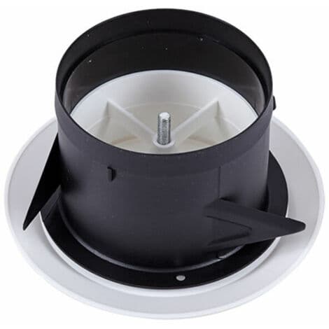 Ahlsen - VMC-ventil Ø100 mm - Justerbart ventilationsgaller med tre klor - Vägg-/takmontering - Vitt ABS-material