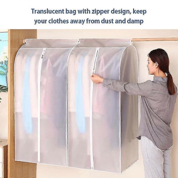 Transparent Hanging Garment Storage Bags - Dustproof Waterproof Clothes Covers (Multiple Sizes) 50 x 100 x 90cm