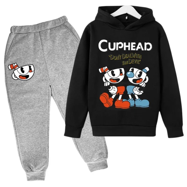 Kids Game Cuphead hoodie bomull Barn hoodies byxor tvådelade barnkläder set 4-14 år barn kläder Barn hoodies 3 7T-8T