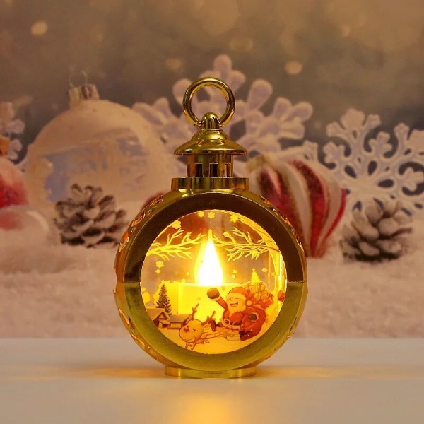 Christmas Led Candle Light Bärbar jullykta Santa Claus Snowman Retro Candle Flameless Led Christmas Candle Light I