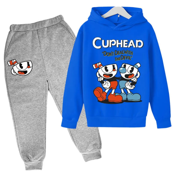 Kids Game Cuphead hoodie bomull Barn hoodies byxor tvådelade barnkläder set 4-14 år barn kläder Barn hoodies 4 5T