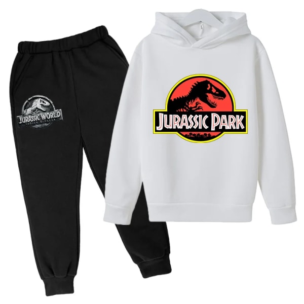 Jurassic Park Dinosaurier Barnkläder Huvtröjor + Set Pojkar Flickor Semesterpresent Sweatshirt Vår Höst Kappa Sportdräkt Gray 130cm