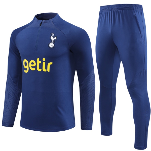 Ny tröja Tottenham blå höst och vinter fotboll halvdrag träningsdräkt S