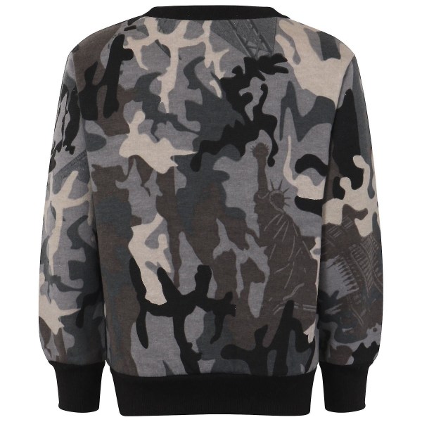 Barn Unisex Sweatshirt Set för enkel träningsoverall Camo Charcoal 2-3 Years