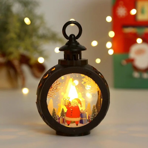 Christmas Led Candle Light Bärbar jullykta Santa Claus Snowman Retro Candle Flameless Led Christmas Candle Light C