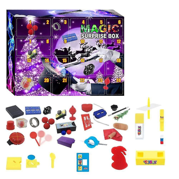 Julnedräkningskalender Presentlåda Kreativa magic rekvisita Leksaker Adventskalender Present
