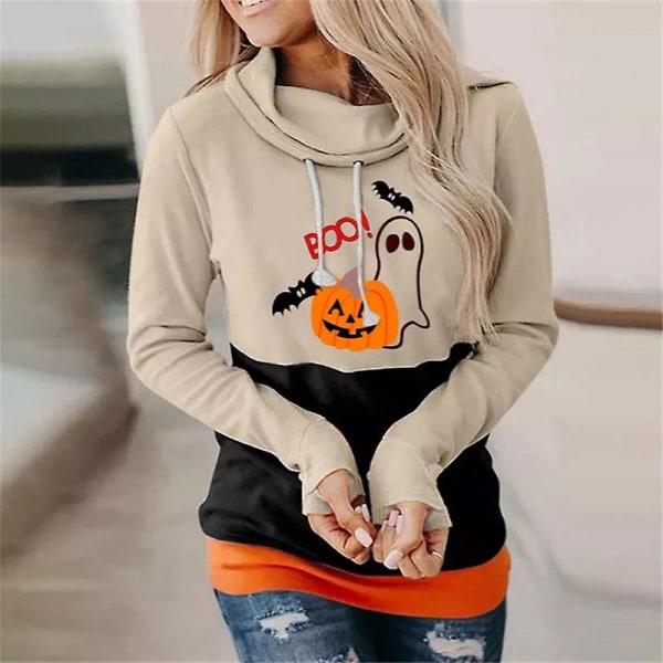 Kvinnor Halloween sweatshirts Pumpa Face Dans Skelettskjorta Långärmad tröja Rolig grafisk tröja style 4 XXL