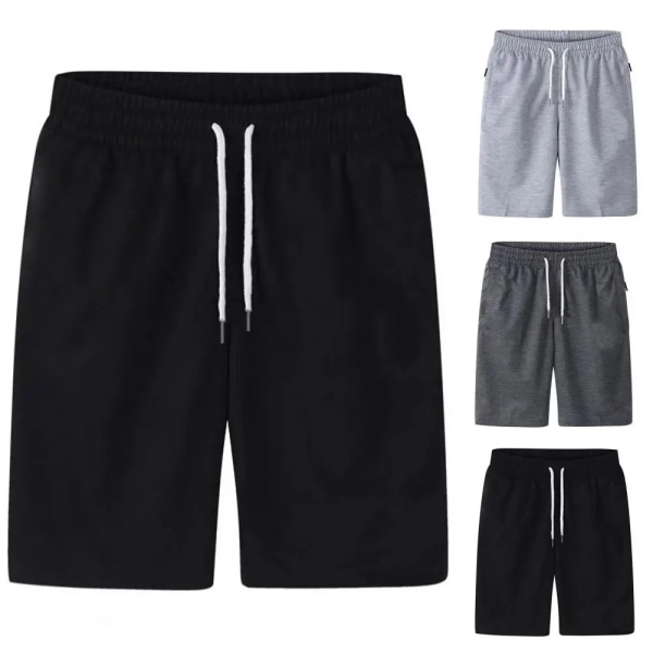 Cargo Shorts Elastisk midja Tunn Lös ficka Dragsko Cargo Shorts Dark Gray 4XL