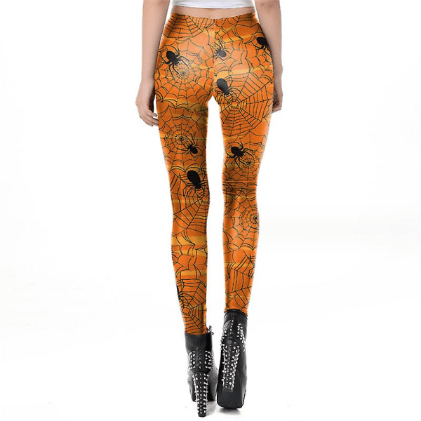 Halloween Leggings för kvinnor Roliga grafiska stretchiga byxor style 1 M