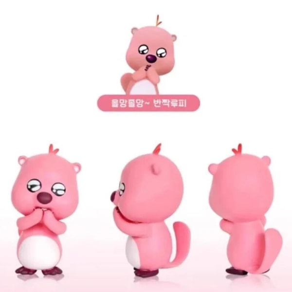 Korea Zanmang Loopy Mystery Blind Box Kawaii Pink Beaver 6,5 cm PVC Action Figur Doll Leksaker Söt Loopy Room Bildekor Barnpresent F