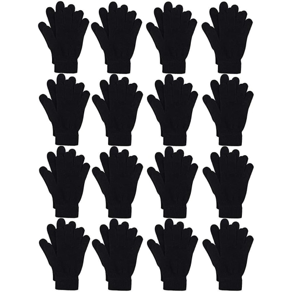 16 par Vinterstickade magic handskar för vuxna Stretchiga varma handskar med fulla fingrar