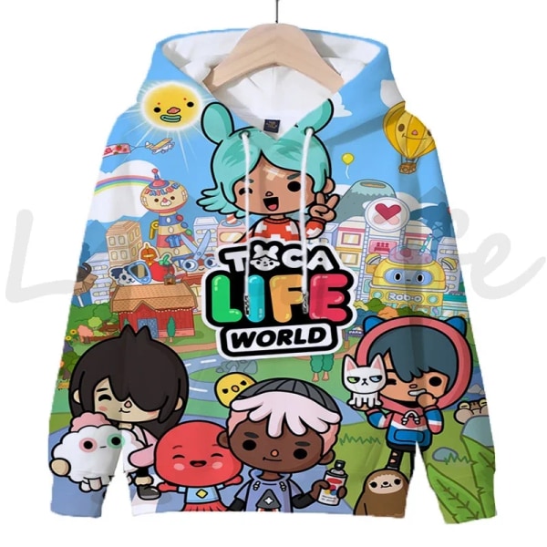 Toca Life World Luvtröjor för pojkar Flickor Långärmade tröjor Barn Sportkläder Barn Tecknade tröjor Hösttröjor Sudadera 3 kids-100(3T)