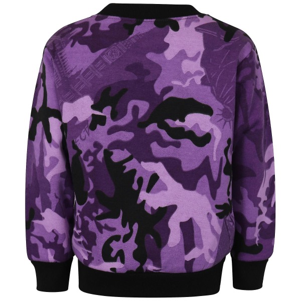 Barn Unisex Sweatshirt Set för enkel träningsoverall Camo Purple 7-8 Years